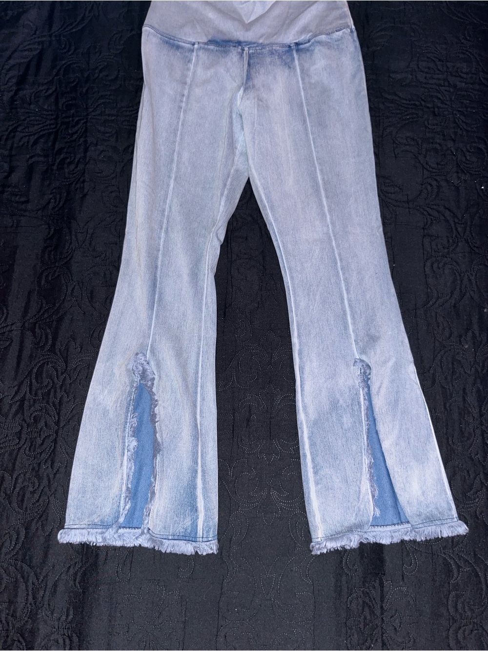 Athena Marie Light Blue Denim Skirt with Black Lining